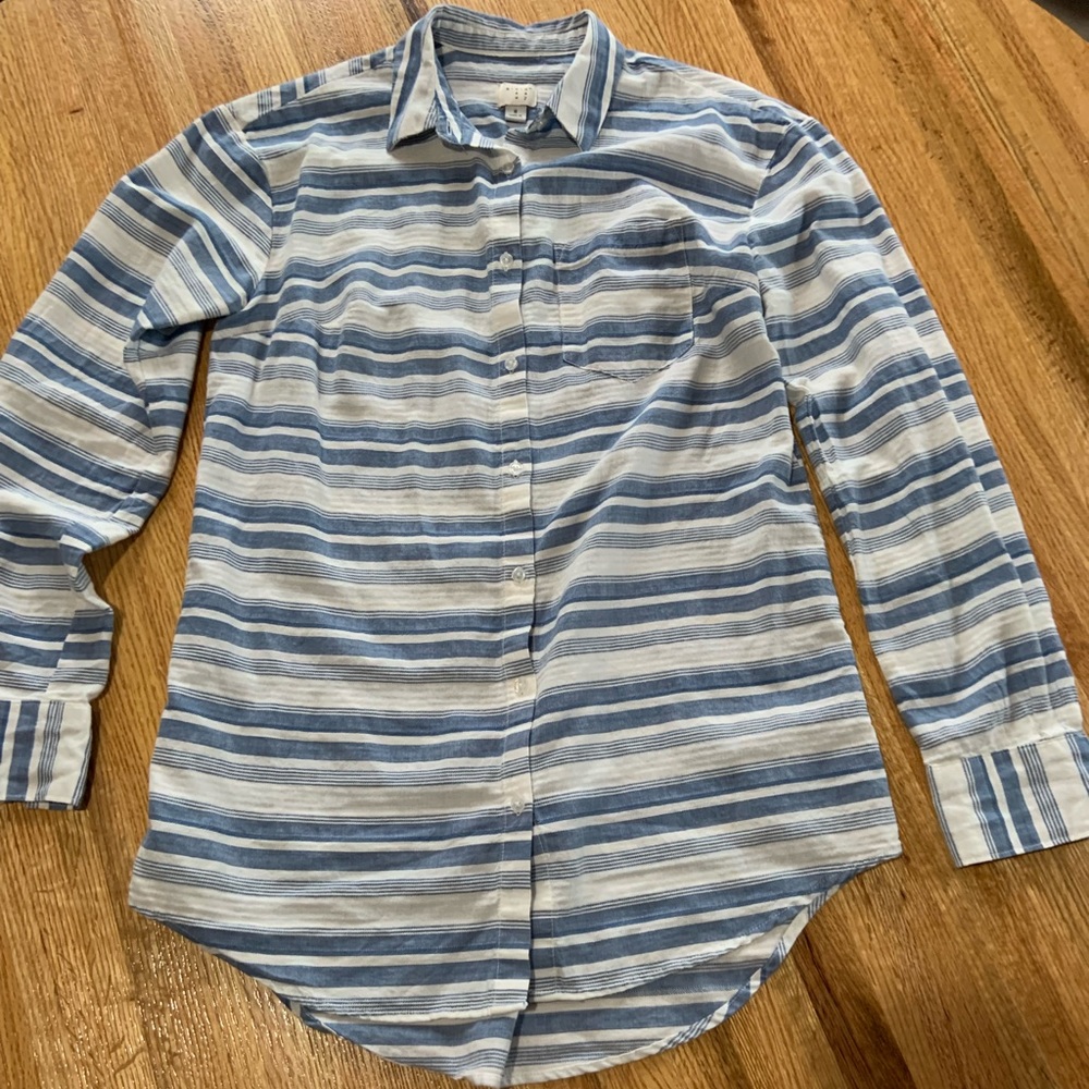 A New Day Button Up Striped Top